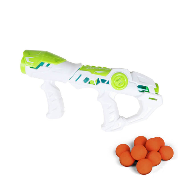 Rapid Fire Pump Air Popper Foam Ball Toy Gun-Biu Blaster-white-Uenel