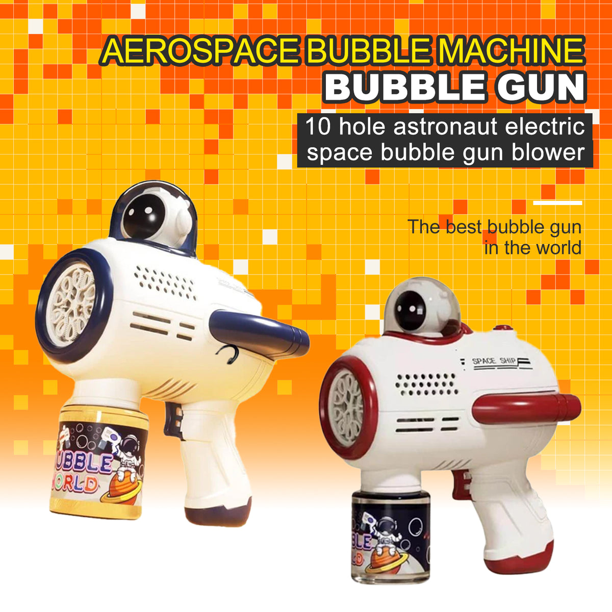 10 Holes Astronaut Electric Space Bubble Gun Blower wtih Rechargeable – Biu  Blaster