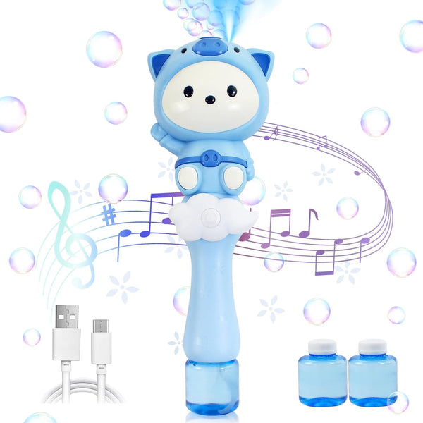 Sound & Light Piglet Bubble Wand with Solution Bubble Machine Blower Maker (US Stock)