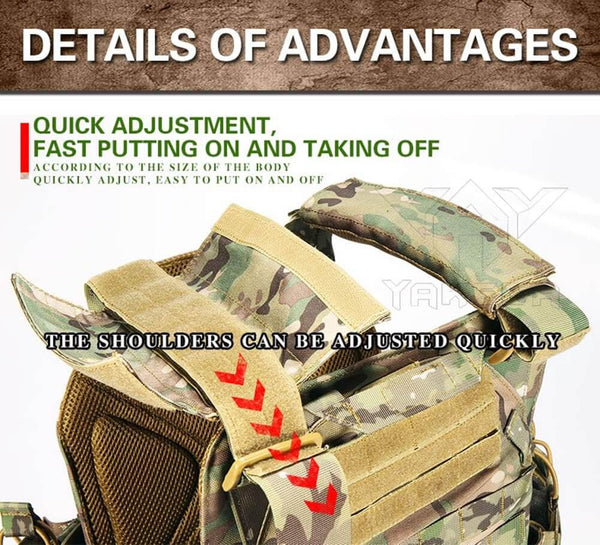 YAKEDA 1000D Tactical Quick Release Outdoor Adjustable Military Vest-Biu Blaster-Uenel