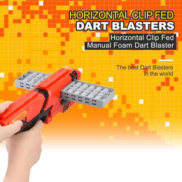 Horizontal Clip Fed Manual Foam Dart Blaster