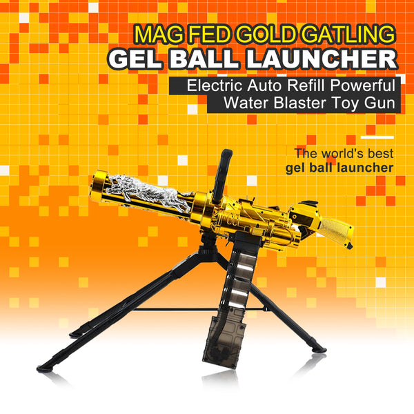 Lehui Electric Mag-Fed Gold Gatling Gel Blaster