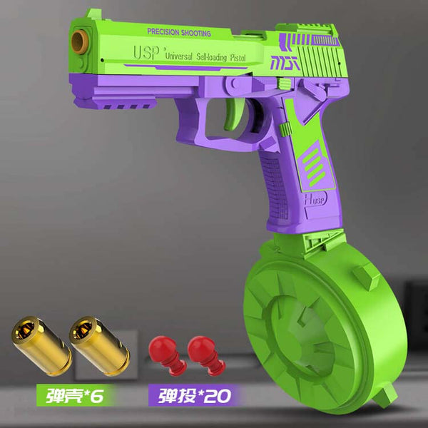 M1911 USP Shell Eject Semi Auto Dart Blaster EDC Carrot Toy-Biu Blaster-usp with drum-Uenel