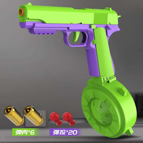 M1911 USP Shell Eject Semi Auto Dart Blaster EDC Carrot Toy-Biu Blaster-m1911 with drum-Uenel