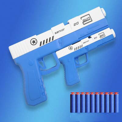 Large & Small Glock Kids Foam Toy Blaster 2pcs-Biu Blaster-blue-Uenel