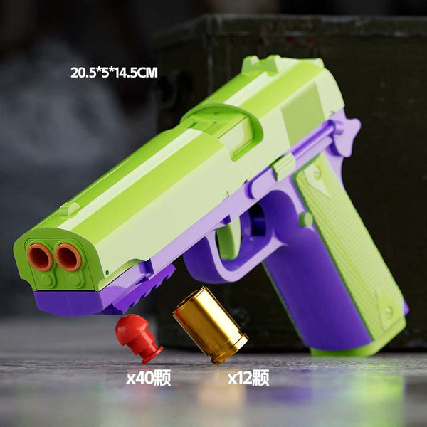 Double Barrel M1911 Semi-Auto Carrot Pistol Toy Gun
