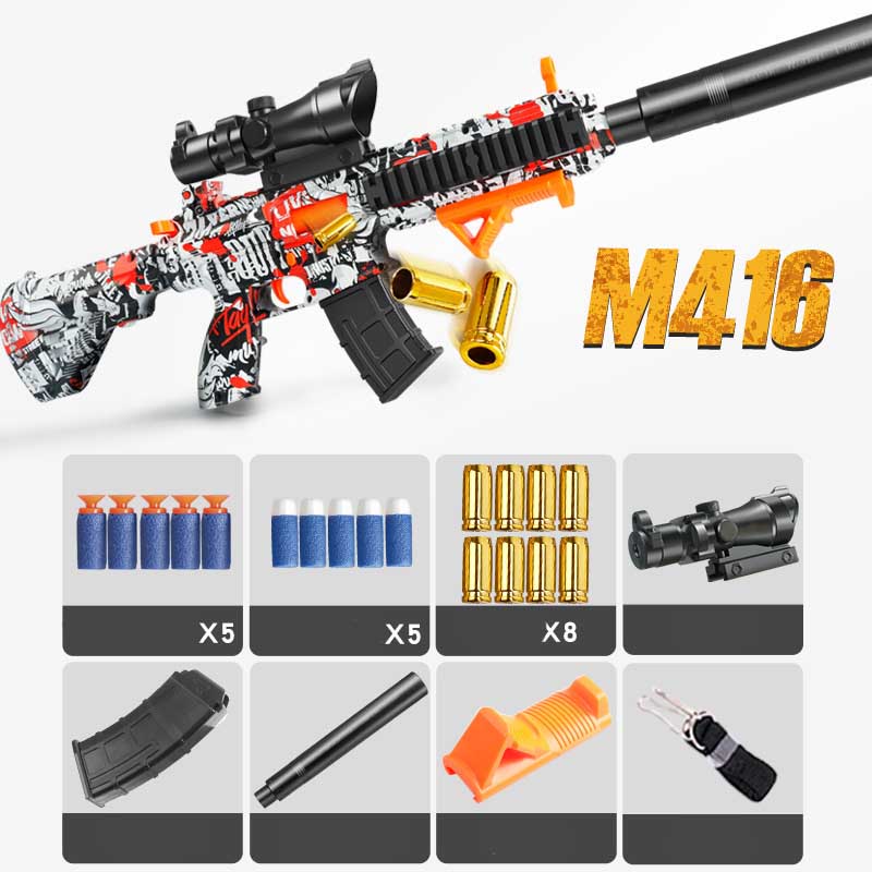 JG M416 Manual Graffiti Shell Ejecting Foam Blaster – Biu Blaster
