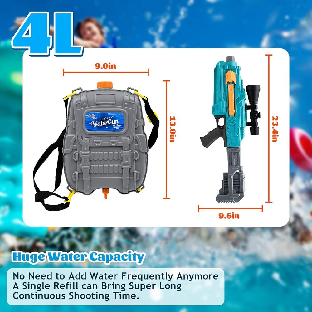4L Backpack Electric Water Blaster Automatic Squirt Blaster With Adj 4L Backpack Electric Water Blaster Automatic Squirt Blaster With Adj
