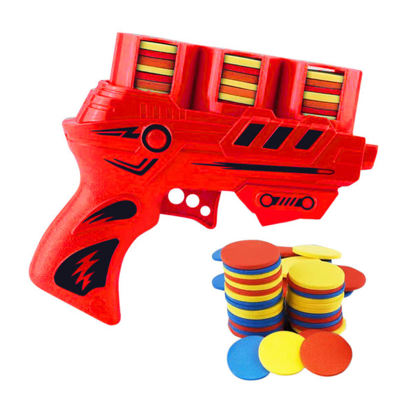 Flying Foam Disc Launcher Shooter Toy Gun Creative Design Kids Toys-Biu Blaster-red-Uenel