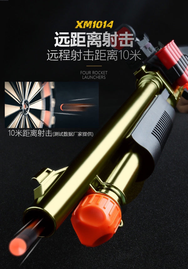 XM1014 Shell soft blaster Gold Shotable Troll shot dart Model Boy Long range toy  loaded(US stock)
