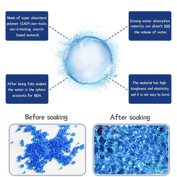 6 Packs Blue Gel Ball Water Beads 9-11mm (US Stock)-gel balls-Biu Blaster-Biu Blaster