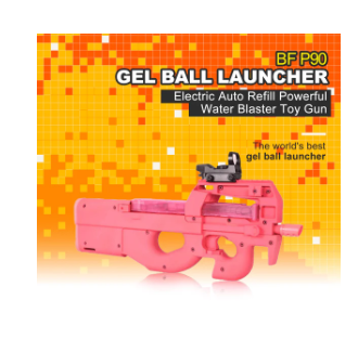Get ready to dominate the battlefield in style with the BF P90 Electric Pink Gel Ball Blaster!