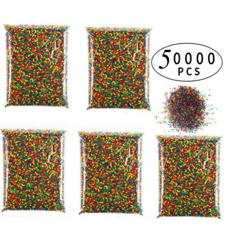 50000pcs Gel Ball Refill Ammo Water Beads Non-Toxic Eco Friendly 7.5mm