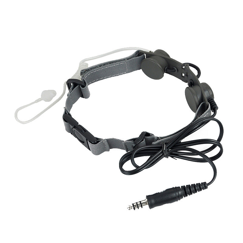 Wadsn Tactical Throat Mic Headset Neck Laryngeal with U94 PTT for Kenwood BaoFeng UV-5R UV-5X UV-82-Biu Blaster-Uenel