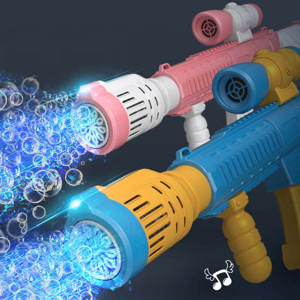 Automatic M416 Bubble Gun Toy Dazzle Light 12 Holes Handheld Electric Boy Girl Gift Children's Toys-Biu Blaster-Uenel