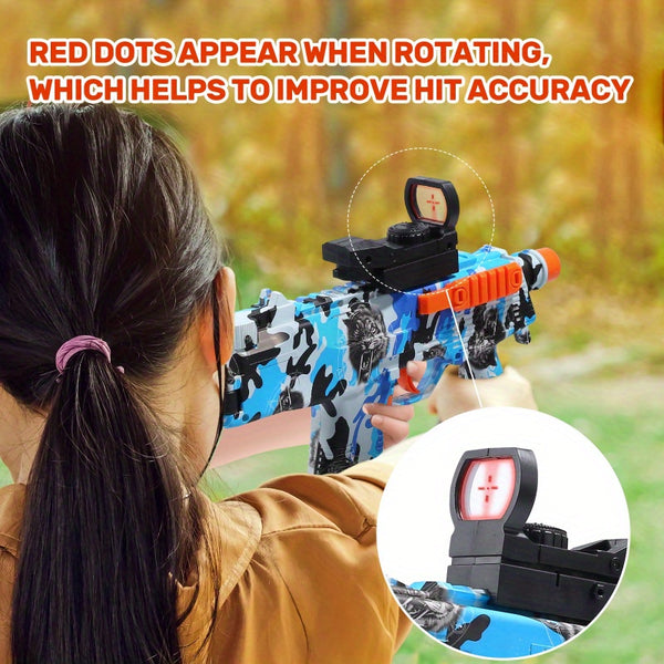 Gel Gun Utdoor Backyard Shooting Toy Game for Shooting Team Game Ideal Gift Blue(US Stock)