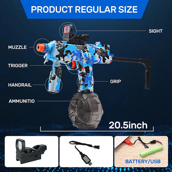 Gel Gun Utdoor Backyard Shooting Toy Game for Shooting Team Game Ideal Gift Blue(US Stock)