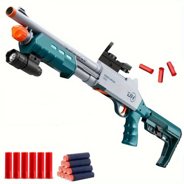 Shotgun Model Toy Manual Loading Foam Toy Gun Shell Projectile Soft Bullet Design, Suitable for Outdoor Toys, Birthday Gifts, Soft Bullet Gun