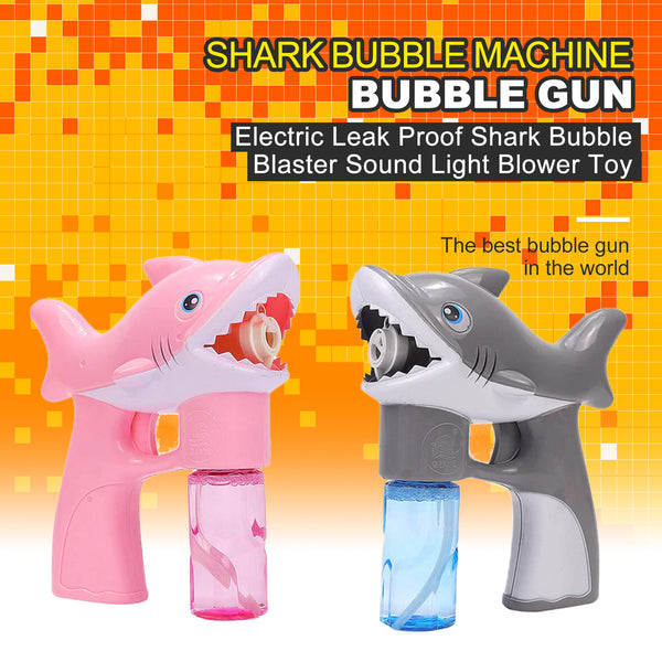 Electric Leak Proof Shark Bubble Blaster Sound Light Blower Toy