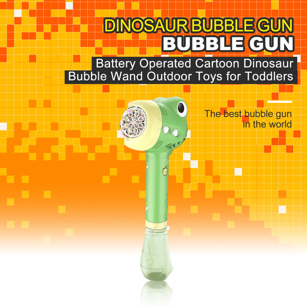 Battery Operated Cartoon Dinosaur Bubble Wand Outdoor Toys for Toddlers