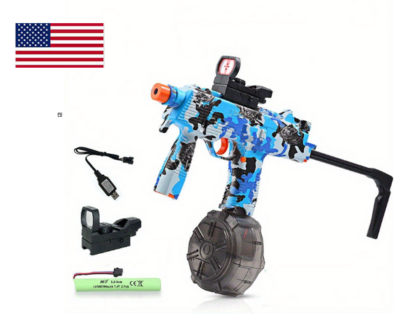 Gel Gun Utdoor Backyard Shooting Toy Game for Shooting Team Game Ideal Gift Blue(US Stock)