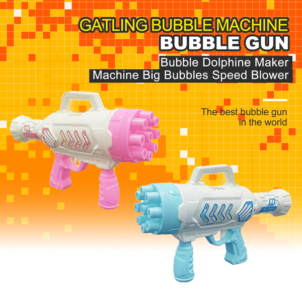 9-Hole Mini Rocket Bubble Machine Gatling Bubble Gun Blowing Bubbles Childrens Toys Birthday Gift