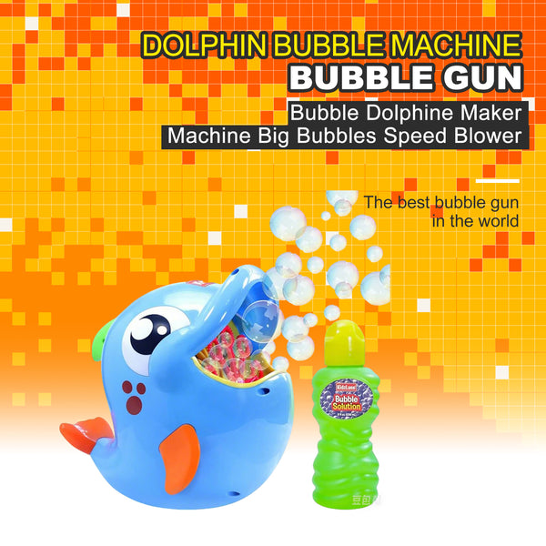 Bubble Dolphine Maker Machine Big Bubbles Speed Blower for Toddler's Outdoor Party Play