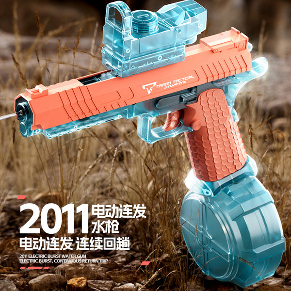 2011- Macaron Qinglian Action Water blaster, hand-automatic integrated water gun, large-capacity electric continuous fire water fighting wonder, Zizi Toy Water Gun