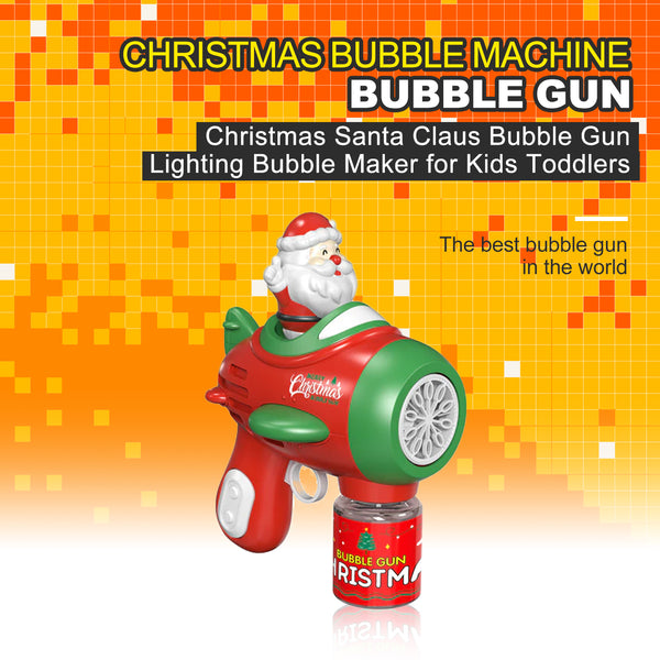 Christmas Santa Claus Bubble Gun Lighting Bubble Maker for Kids Toddlers