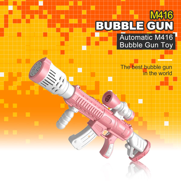 Automatic M416 Bubble Gun Toy Dazzle Light 12 Holes Handheld Electric Boy Girl Gift Children's Toys