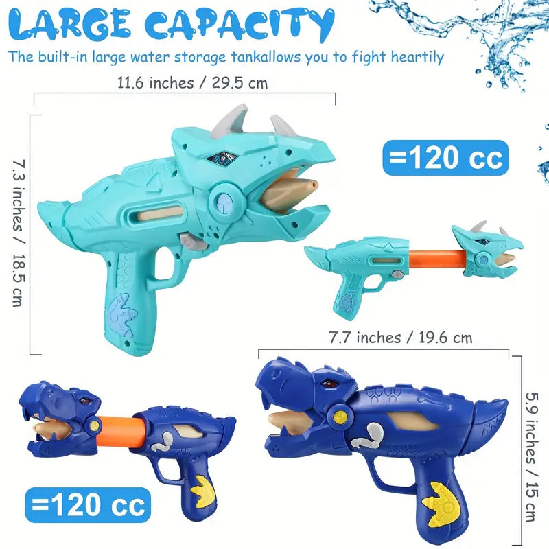 Dinosaur Squirt Gun Dinosaur Water Gun Dino Pool Guns Pump Action Wate ...