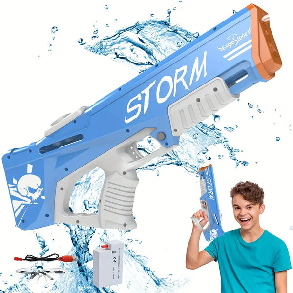 EagleStone Electric Water Gun Squirt blast  for Adults Kids Ages 8-12, Automatic Super Powerful Soaker Water Guns 33FT Long Range, Auto Absorption Modular Battery Powered, Summer Pool Outdoor Game Toys