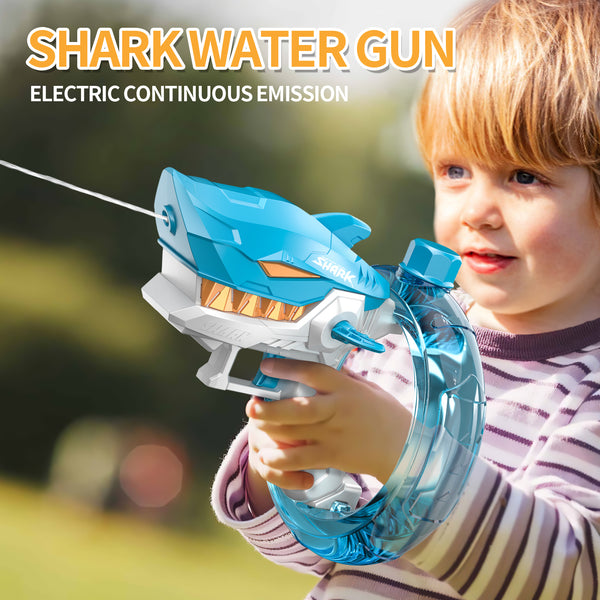 Electric Water Gun for Kids Adults Shark Automatic Absorption Squirt Guns Summer Outdoor Beach Toys Gift For Boys Girls