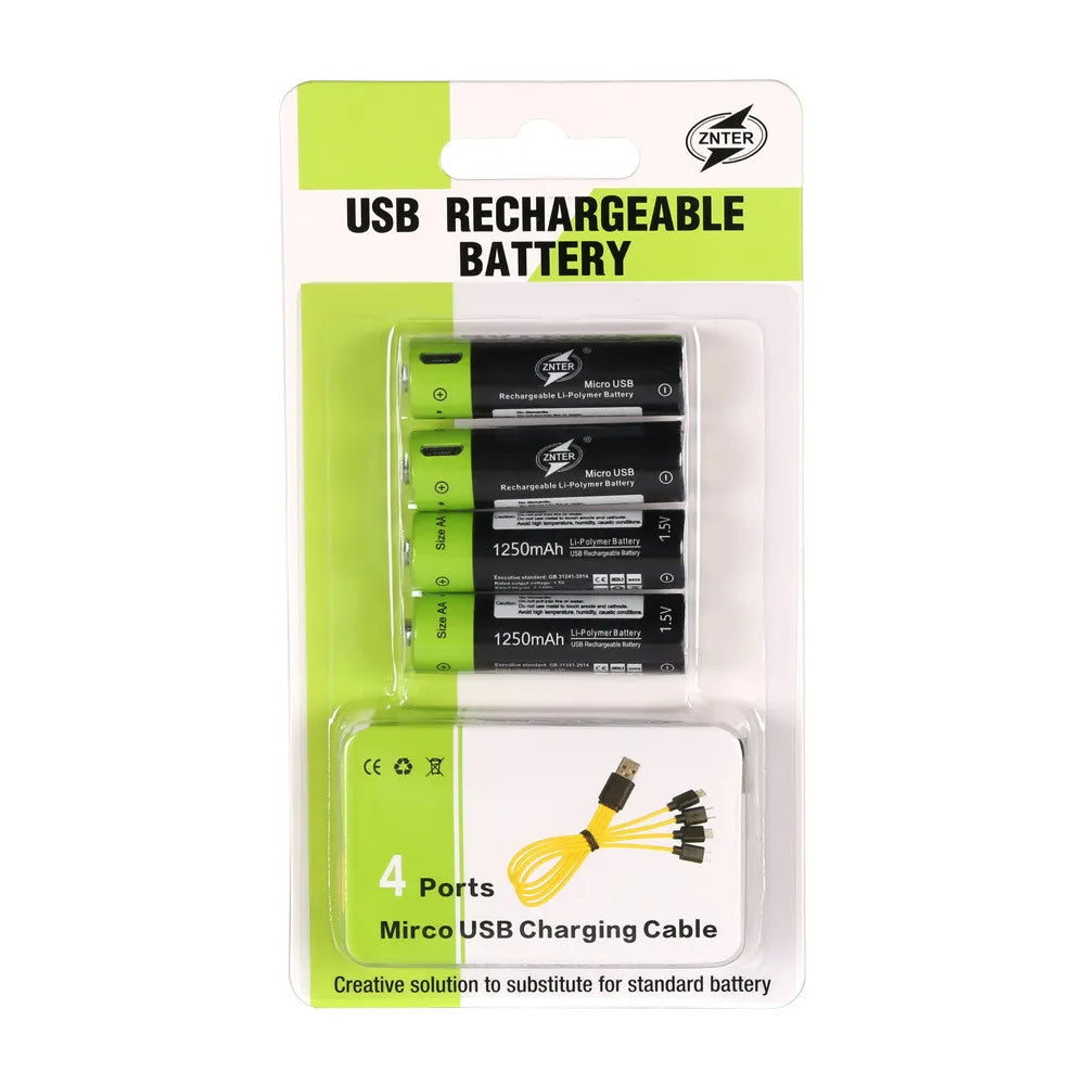 ZNTER 1200mah 1.5v AA Rechargeable Battery USB Charging-Biu Blaster-Uenel