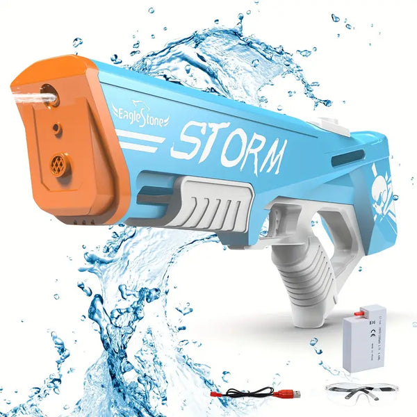 EagleStone Electric Water Gun Squirt blast  for Adults Kids Ages 8-12, Automatic Super Powerful Soaker Water Guns 33FT Long Range, Auto Absorption Modular Battery Powered, Summer Pool Outdoor Game Toys