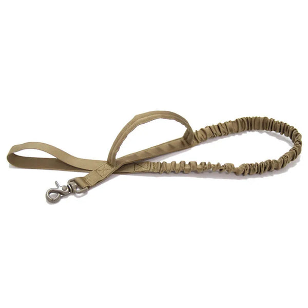 2 Handle Quick Release Elastic Tactical Bungee Military Dog Training Leash