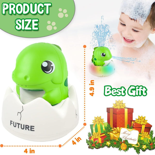 Christmas Dinosaur Light Up Bath Toys Gifts Sprinkler Bathtub Toys for Toddlers (US Stock)