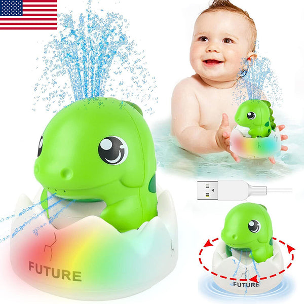 Christmas Dinosaur Light Up Bath Toys Gifts Sprinkler Bathtub Toys for Toddlers (US Stock)