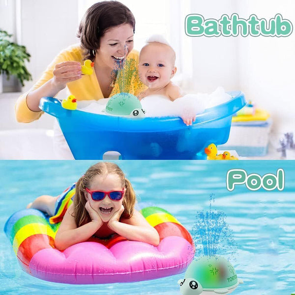 Sprinkler Tortoise Bathtub Toys Automatic Light Up Bath Toys for Toddlers Kids (US Stock)