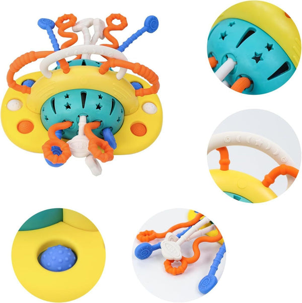 Silicone Pull String Sensory Toys for Baby, Food Grade Activity Toy, Montessori