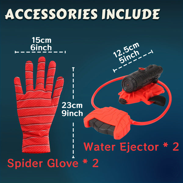 Spider Web Shooters Toy Water blaster Wrist Launcher With Glove, Hero Wrist Water Blaster Sprayer Set, Water Pistol, Cosplay Spider Shooters Game, Christmas Halloween Gift