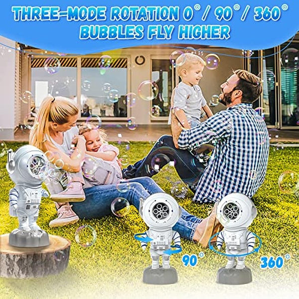 Rechargeable Robot Bubble Machine Maker for Kids Toddlers Rotating 90° & 360°, Max 12000+ Bubbles/min (US Stock)-Biu Blaster-Uenel