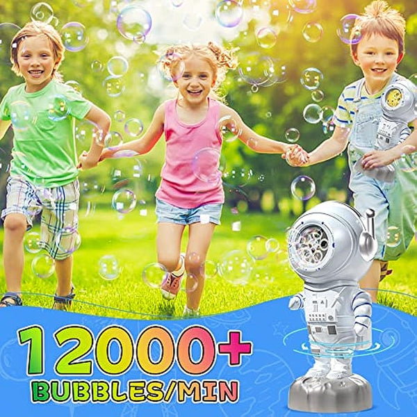 Rechargeable Robot Bubble Machine Maker for Kids Toddlers Rotating 90° & 360°, Max 12000+ Bubbles/min (US Stock)-Biu Blaster-Uenel