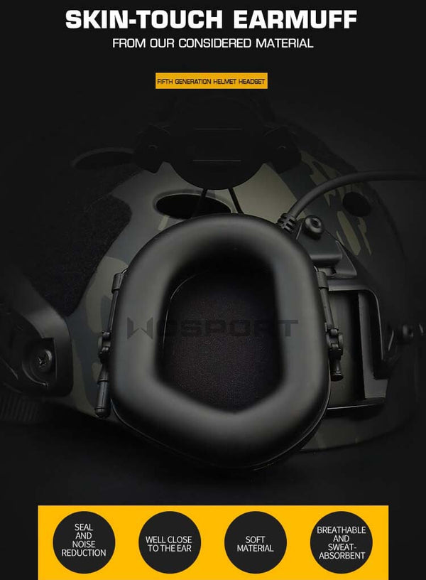 WoSport WST HD-10 Fifth Generation Tactical Headset-Biu Blaster-Uenel