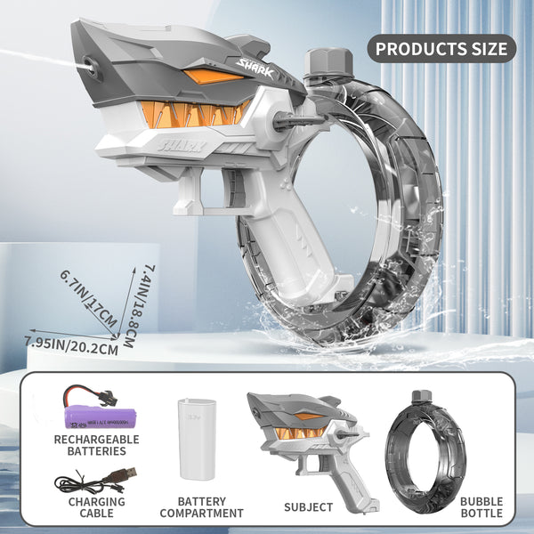 Electric Water Gun for Kids Adults Shark Automatic Absorption Squirt Guns Summer Outdoor Beach Toys Gift For Boys Girls