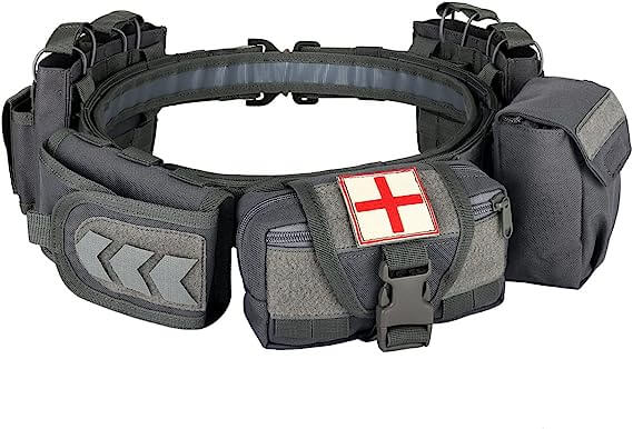 7 in 1 Tactical Belt Law Enforcement Police Utility Duty Belt-Biu Blaster-gray-Uenel