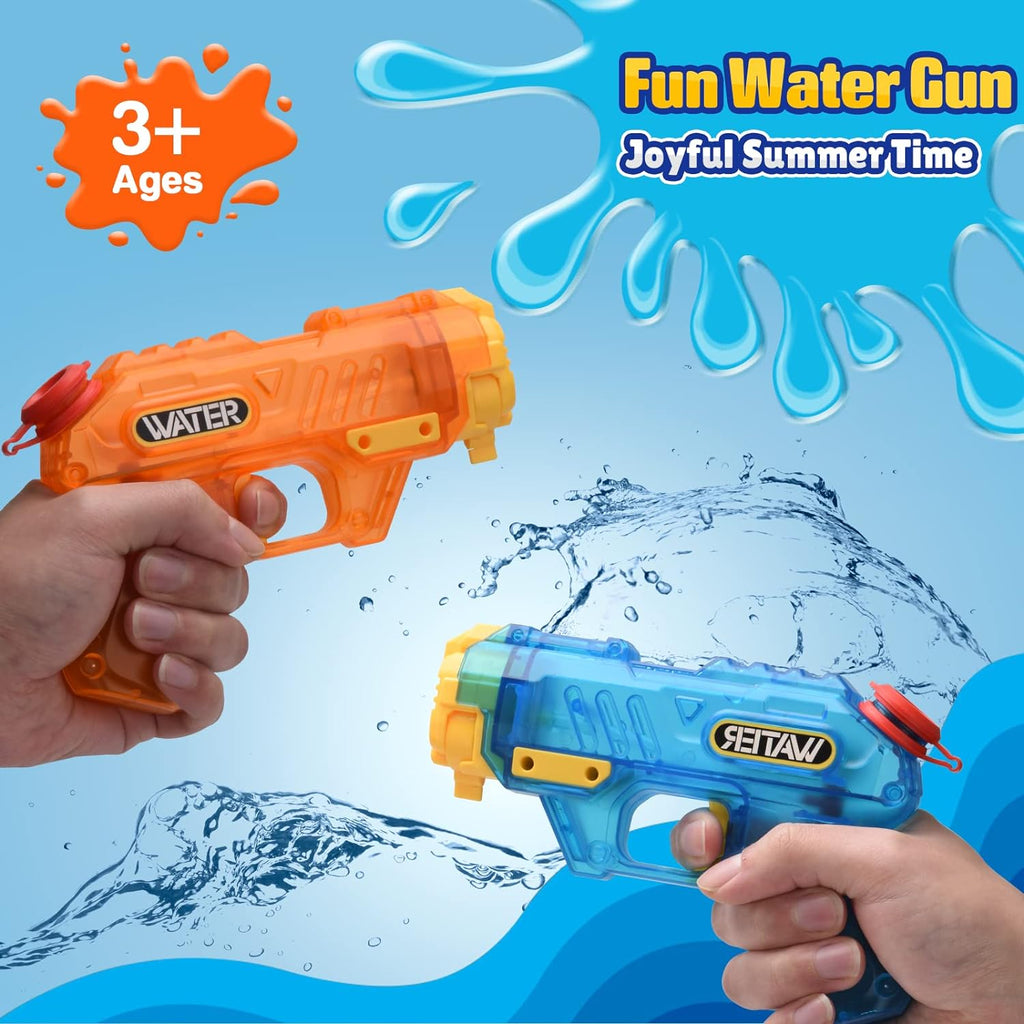 2Pcs Water Squirt Guns 200CC Capacity Blue & Yellow Color – Biu Blaster