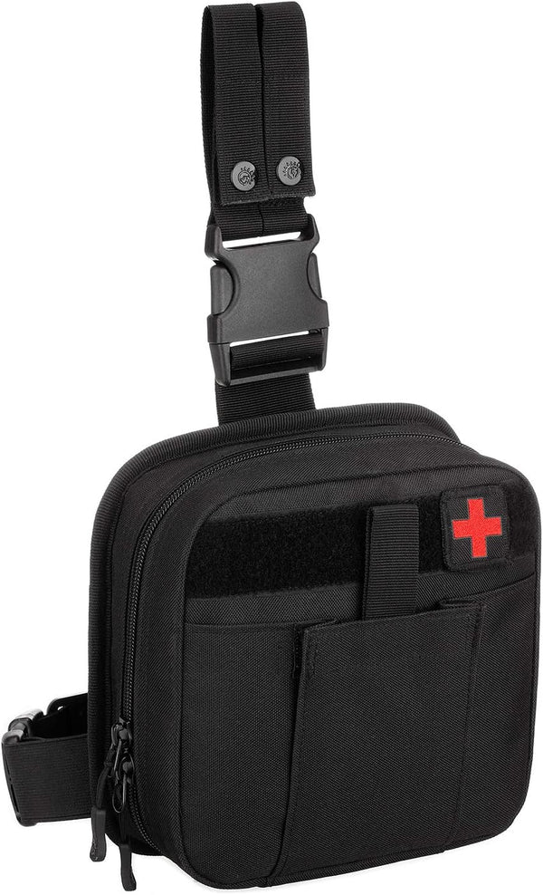 A017 Drop Leg Medical Bag Tactical Leg Pouch-Biu Blaster-black-Uenel