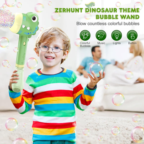 Battery Operated Cartoon Dinosaur Bubble Wand Outdoor Toys for Toddlers