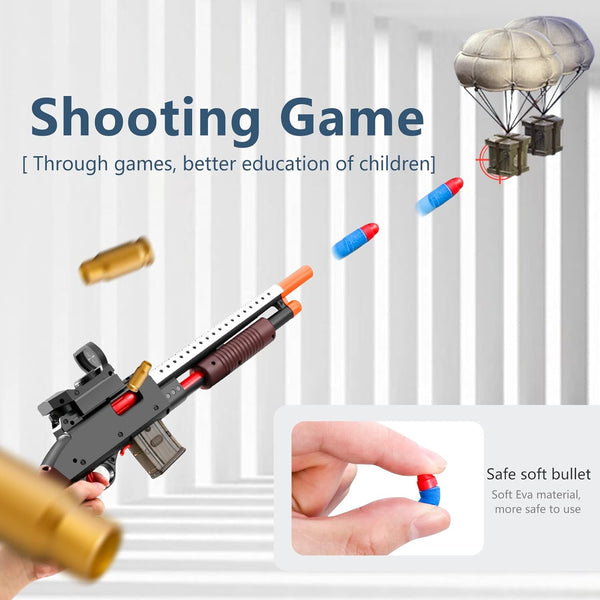 Shell ejecting Soft Bullet Ball Pellet blaster  Realistic Bolt Action Dart Foam Blaster Sniper Rifle with Scope